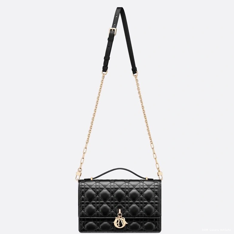 Cheap Top Bag Miss Lambskin Dior Small Black Handle Cannage 0713 Luxury